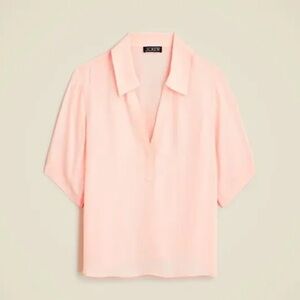 NWT J Crew Bungalow Popover Top In Crepe de Chine Sz S